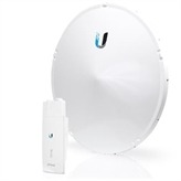 airFiber 11 GHz High-Band Backhaul Radio with Dish Antenna.  airFiber 11 is the first modular airFiber radio system purpose-built for the 11 GHz licensed frequency market that breaks free from the congested 5 GHz band. Housed in a compact, highly efficient form factor, airFiber 11 delivers amazing wireless gigabit+ performance, low latency, and long range, making it ideal for carrier backhaul, building-to-building enterprise use, or public safety applications.