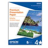 Epson Double-Sided Matte Paper, Letter Size, 50 Sheets.  Ideal for the printing of sales brochures, flyers, newsletters, and photographic portfolios for two-sided printing with no show-through.  Works with all ink jet printers