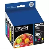 *VENDOR EOL* T200 DuraBrite Ultra XL Black & Standard Capacity Color Combo Pack Ink Cartridge with Sensormatic