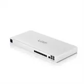 10GbE Ethernet Router for ISP Application.  Interface: (9) GbE RJ45 ports / (4) 10G SFP+ ports, Integrated Layer 2 switch, Up to 9500 Mbps NAT throughput, Traffic shaping functionality and automated customer suspension, Firewall and OSPF routing.  Managed with the UISP application: Version 1.6.5 and later