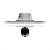 Recessed ceiling mount accessory for the UVC-G3-FLEX camera. Mount your camera inside the ceiling or a ceiling tile for a clean, low-profile installation. Includes mounting hardware for drywall, solid surface, or ceiling tile installation. Optional security screw locks the camera to the mount from above for added securit