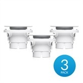Recessed ceiling mount accessory for the UVC-G3-FLEX camera. Mount your camera inside the ceiling or a ceiling tile for a clean, low-profile installation. Includes mounting hardware for drywall, solid surface, or ceiling tile installation. Optional security screw locks the camera to the mount from above for added security.