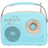 Retro Portable Bluetooth Speaker with AM FM Radio Bluethooth 5.2 USB SD Card AUX Inputs AM FM Radio Headphone Jack: 3.5mm Stereo Battery: 3.7V 1200mAH Play Time: Up to 5 Hrs. Charging Time: Approx. 2 Hrs. Power Consumption: 8W Output Power: 1.8W Telescopic Antenna Frequency Range:AM: 53017 10KHz FM: 87.5 108MHz Supported Audio Format: MP3 Power Supply:DC 5V, 1A not included 60cm 23.6 in. USB Charging Cable included