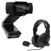 A 1080P 30 FPS HD webcam. Full HD 1080P 1920 x 1080P with 2 megapixels fixed focus camera. Built-in omni-directional microphones with automatic white balance and color correction. Supports MJPG/YUY2. Comes with a headset.