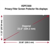 VSPF2300, ViewSonic 23.0" Privacy Filter Screen Protector for Widescreen (16:9) LCD Monitor Lightweight Anti-glare and Anti-scratch, Black. Price is for individual Screen Protector.